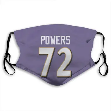 Baltimore Ravens Ben Powers Jersey Name and Number Face Mask - Purple