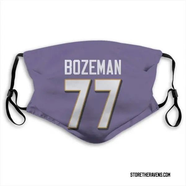 Baltimore Ravens Bradley Bozeman Jersey Name and Number Face Mask - Purple