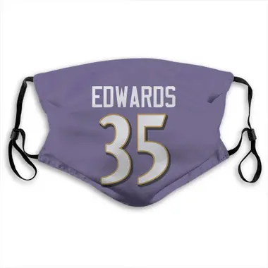Baltimore Ravens Gus Edwards Jersey Name and Number Face Mask - Purple
