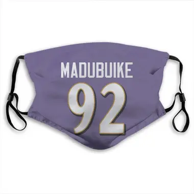 Baltimore Ravens Justin Madubuike Jersey Name and Number Face Mask - Purple