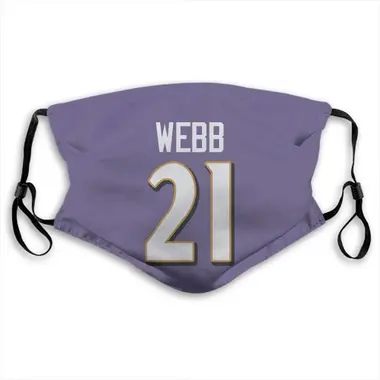 Baltimore Ravens Lardarius Webb Jersey Name and Number Face Mask - Purple