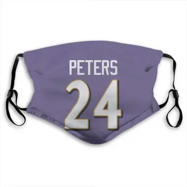 Baltimore Ravens Marcus Peters Jersey Name and Number Face Mask - Purple