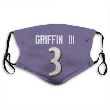 Baltimore Ravens Robert Griffin III Jersey Name and Number Face Mask - Purple