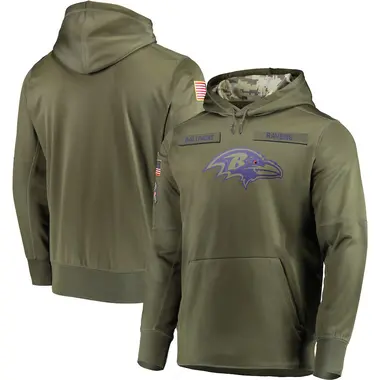 Men's Nike Baltimore Ravens 2018 Salute to Service Sideline Therma Performance Pullover Hoodie - Olive