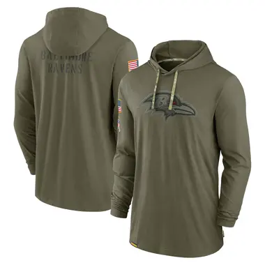 Men's Nike Baltimore Ravens 2022 Salute to Service Tonal Pullover Hoodie - Olive