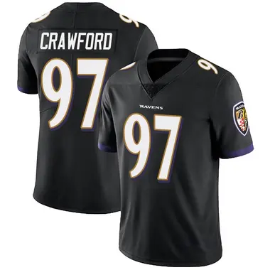 Men's Nike Baltimore Ravens Aaron Crawford Alternate Vapor Untouchable Jersey - Black Limited