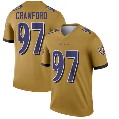 Men's Nike Baltimore Ravens Aaron Crawford Inverted Jersey - Gold Legend