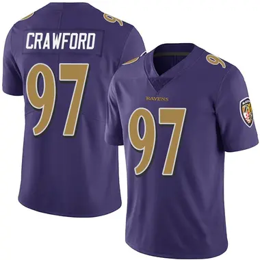 Men's Nike Baltimore Ravens Aaron Crawford Team Color Vapor Untouchable Jersey - Purple Limited