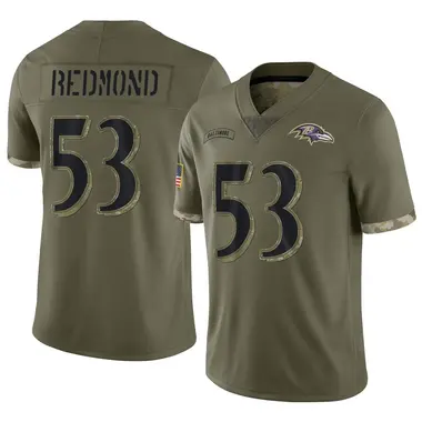 Men's Nike Baltimore Ravens Adam Redmond 2022 Salute To Service Jersey - Olive Limited