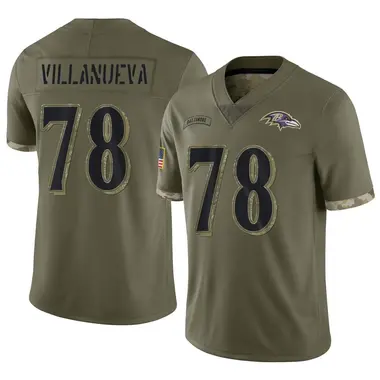 Men's Nike Baltimore Ravens Alejandro Villanueva 2022 Salute To Service Jersey - Olive Limited