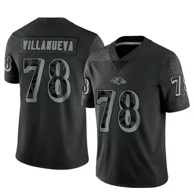 Men's Nike Baltimore Ravens Alejandro Villanueva Reflective Jersey - Black Limited