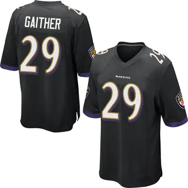 Men's Nike Baltimore Ravens Bailey Gaither Jersey - Black Game