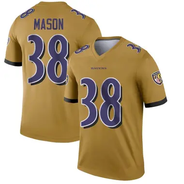 Men's Nike Baltimore Ravens Ben Mason Inverted Jersey - Gold Legend