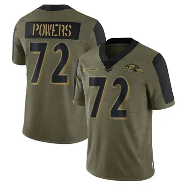 Men's Nike Baltimore Ravens Ben Powers 2021 Salute To Service Jersey - Olive Limited