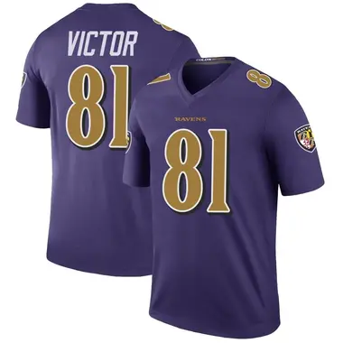 Men's Nike Baltimore Ravens Binjimen Victor Color Rush Jersey - Purple Legend