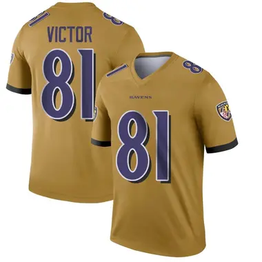 Men's Nike Baltimore Ravens Binjimen Victor Inverted Jersey - Gold Legend