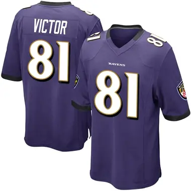 Men's Nike Baltimore Ravens Binjimen Victor Team Color Jersey - Purple Game