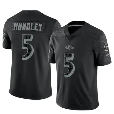 Men's Nike Baltimore Ravens Brett Hundley Reflective Jersey - Black Limited