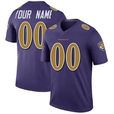 Men's Nike Baltimore Ravens Custom Color Rush Jersey - Purple Legend
