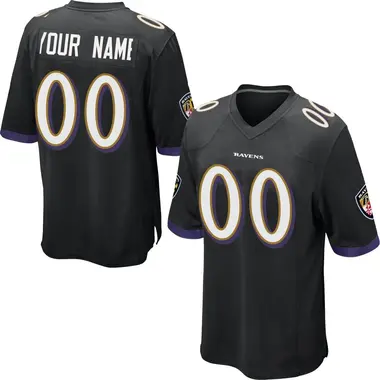 Men's Nike Baltimore Ravens Custom Jersey - Black Game