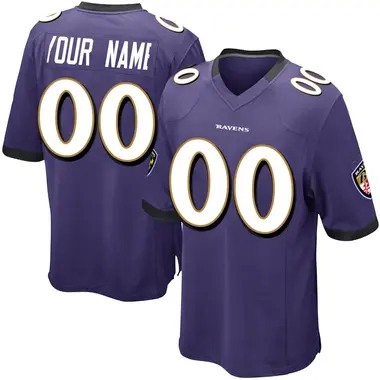 Men's Nike Baltimore Ravens Custom Team Color Jersey - Purple Game