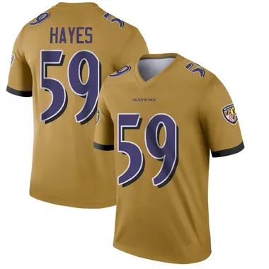Men's Nike Baltimore Ravens Daelin Hayes Inverted Jersey - Gold Legend