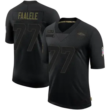 Men's Nike Baltimore Ravens Daniel Faalele 2020 Salute To Service Jersey - Black Limited