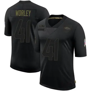 Men's Nike Baltimore Ravens Daryl Worley 2020 Salute To Service Jersey - Black Limited
