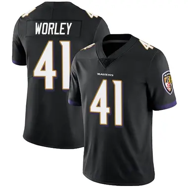 Men's Nike Baltimore Ravens Daryl Worley Alternate Vapor Untouchable Jersey - Black Limited