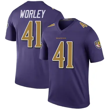 Men's Nike Baltimore Ravens Daryl Worley Color Rush Jersey - Purple Legend