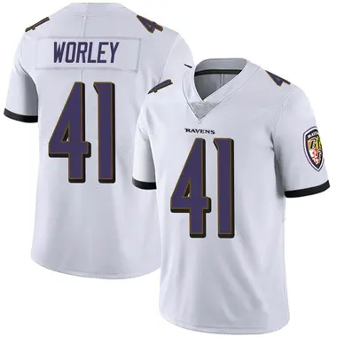 Men's Nike Baltimore Ravens Daryl Worley Vapor Untouchable Jersey - White Limited