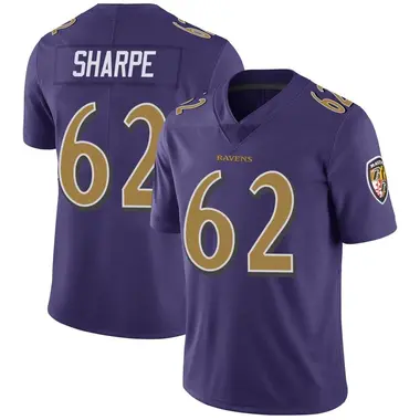 Men's Nike Baltimore Ravens David Sharpe Color Rush Vapor Untouchable Jersey - Purple Limited