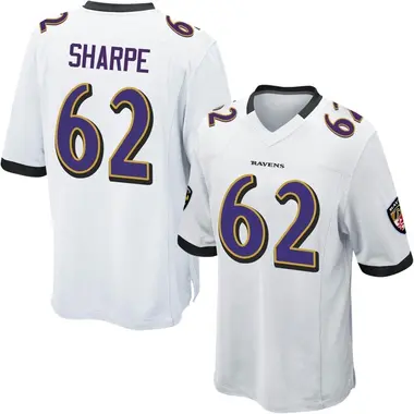 Men's Nike Baltimore Ravens David Sharpe Jersey - White Game
