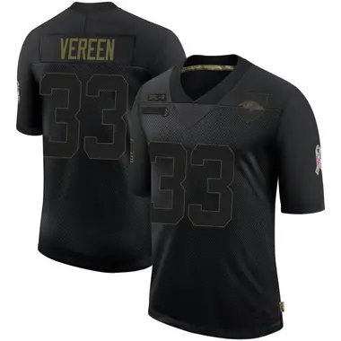 Men's Nike Baltimore Ravens David Vereen 2020 Salute To Service Jersey - Black Limited