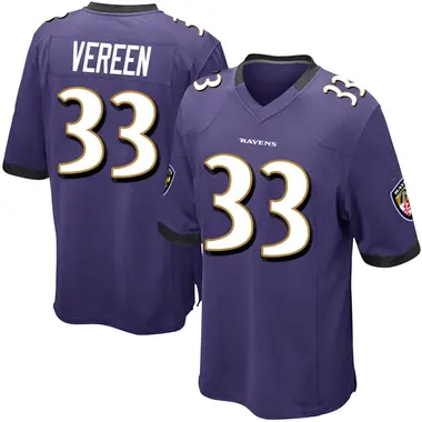 Men's Nike Baltimore Ravens David Vereen Team Color Jersey - Purple Game
