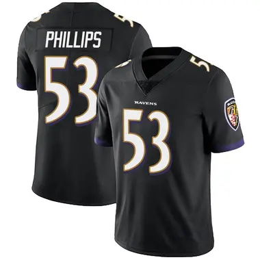 Men's Nike Baltimore Ravens Del'Shawn Phillips Alternate Vapor Untouchable Jersey - Black Limited