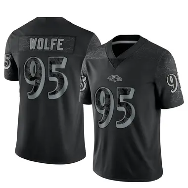 Men's Nike Baltimore Ravens Derek Wolfe Reflective Jersey - Black Limited