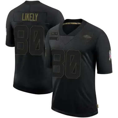 Men's Nike Baltimore Ravens Isaiah Likely 2020 Salute To Service Jersey - Black Limited
