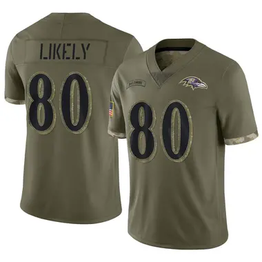Men's Nike Baltimore Ravens Isaiah Likely 2022 Salute To Service Jersey - Olive Limited