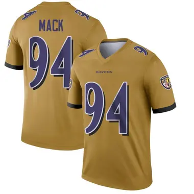 Men's Nike Baltimore Ravens Isaiah Mack Inverted Jersey - Gold Legend