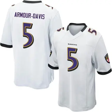 Men's Nike Baltimore Ravens Jalyn Armour-Davis Jersey - White Game