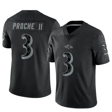 Men's Nike Baltimore Ravens James Proche II Reflective Jersey - Black Limited