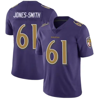 Men's Nike Baltimore Ravens Jaryd Jones-Smith Color Rush Vapor Untouchable Jersey - Purple Limited