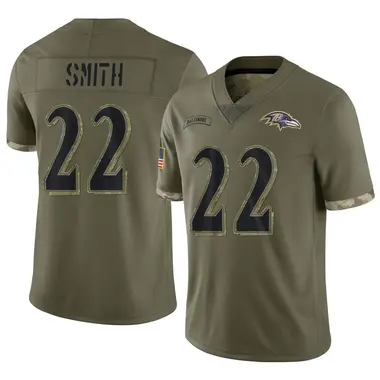 Men's Nike Baltimore Ravens Jimmy Smith 2022 Salute To Service Jersey - Olive Limited