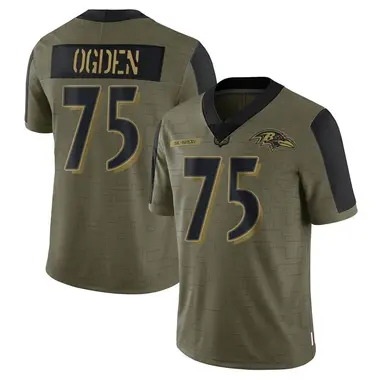 Men's Nike Baltimore Ravens Jonathan Ogden 2021 Salute To Service Jersey - Olive Limited