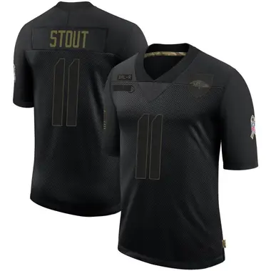 Men's Nike Baltimore Ravens Jordan Stout 2020 Salute To Service Jersey - Black Limited