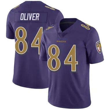 Men's Nike Baltimore Ravens Josh Oliver Color Rush Vapor Untouchable Jersey - Purple Limited