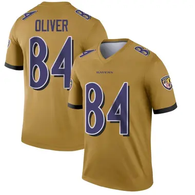 Men's Nike Baltimore Ravens Josh Oliver Inverted Jersey - Gold Legend