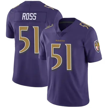 Men's Nike Baltimore Ravens Josh Ross Color Rush Vapor Untouchable Jersey - Purple Limited