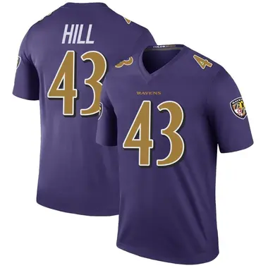 Men's Nike Baltimore Ravens Justice Hill Color Rush Jersey - Purple Legend